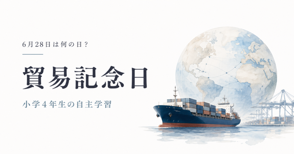 6月28日は何の日?小学生の自主学習に使える「貿易記念日」のアイキャッチ画像