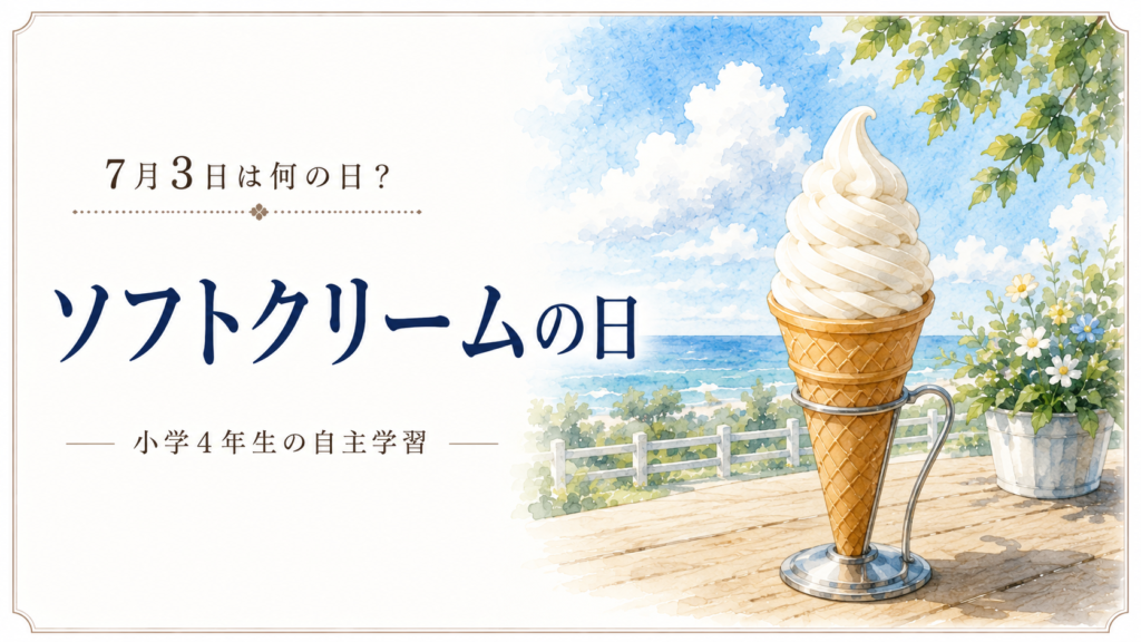 7月3日は何の日？小学生の自主学習に使える「ソフトクリームの日」のアイキャッチ画像
