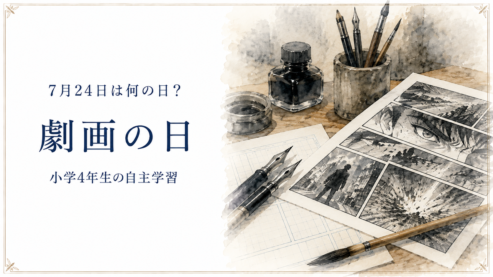 7月24日は何の日?小学生の自主学習に使える「劇画の日」のアイキャッチ画像