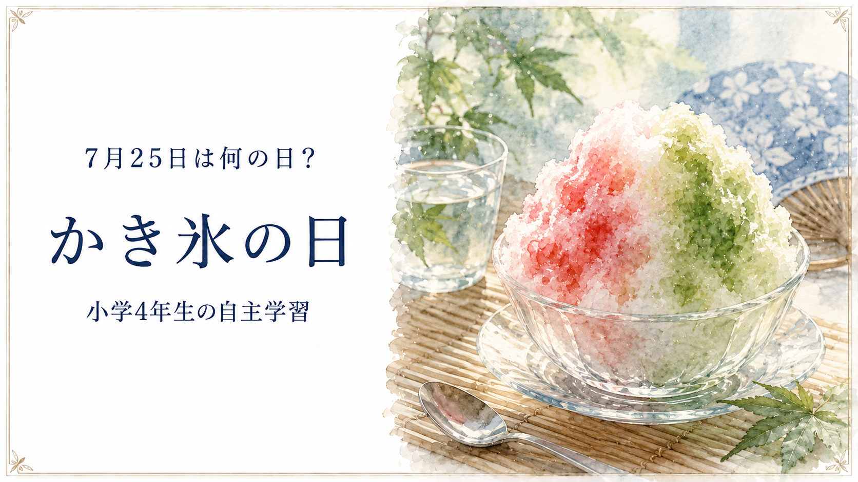 7月25日は何の日?小学生の自主学習に使える「かき氷の日」のアイキャッチ画像