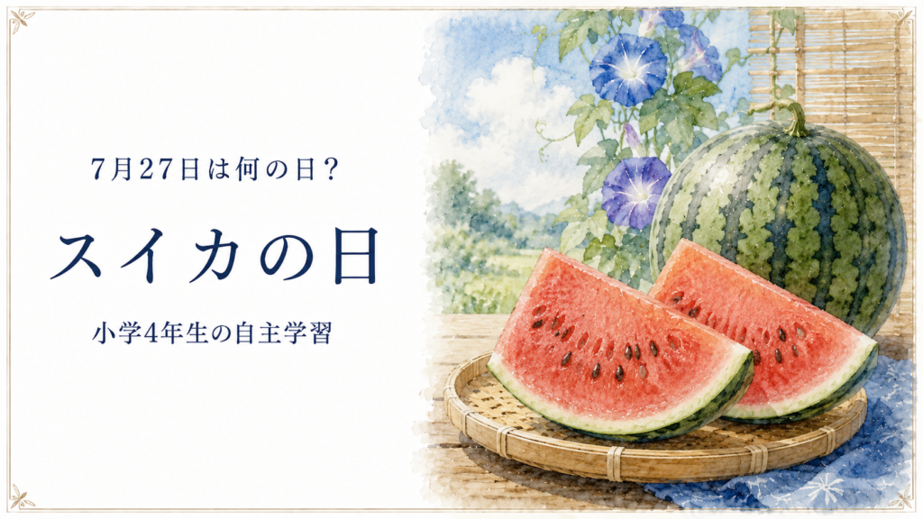 7月27日は何の日？小学生の自主学習に使える「スイカの日」のアイキャッチ画像