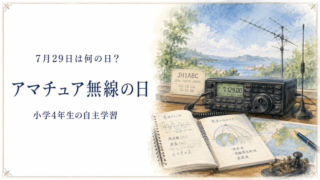 7月29日は何の日？小学生の自主学習に使える「アマチュア無線の日」のアイキャッチ画像