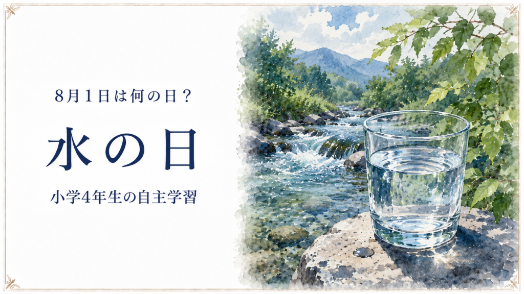 8月1日は何の日？小学生の自主学習に使える「水の日」のアイキャッチ画像