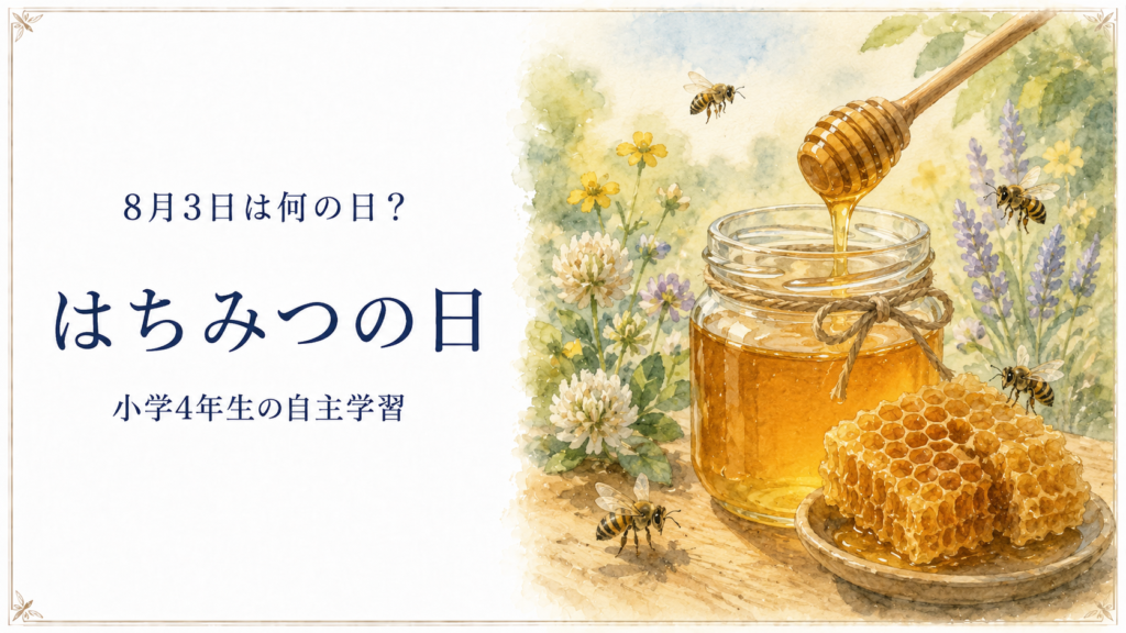 8月3日は何の日？小学生の自主学習に使える「はちみつの日」のアイキャッチ画像