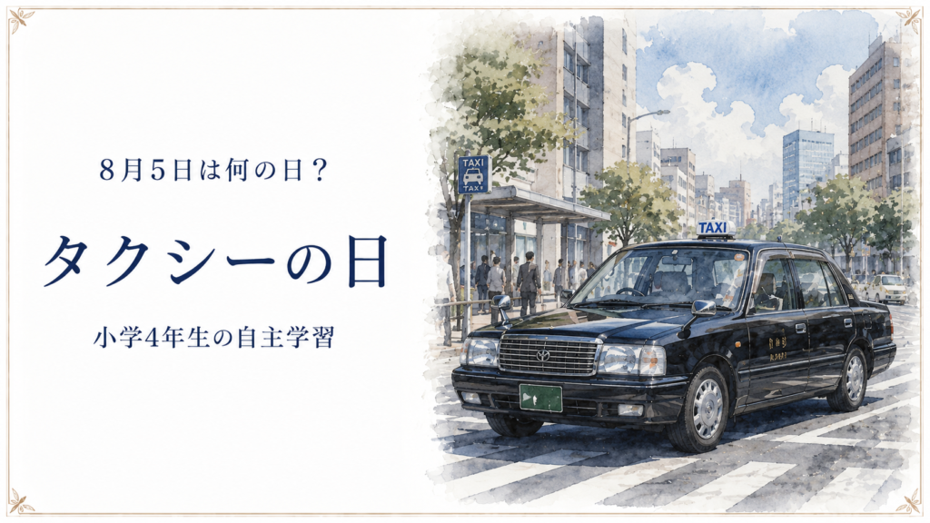8月5日は何の日？小学生の自主学習に使える「タクシーの日」のアイキャッチ画像