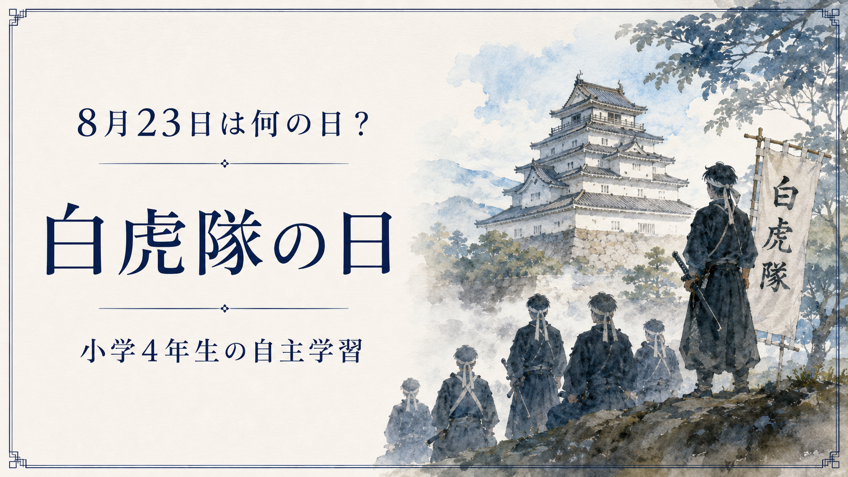8月23日は何の日?小学生の自主学習に使える「白虎隊の日」のアイキャッチ画像