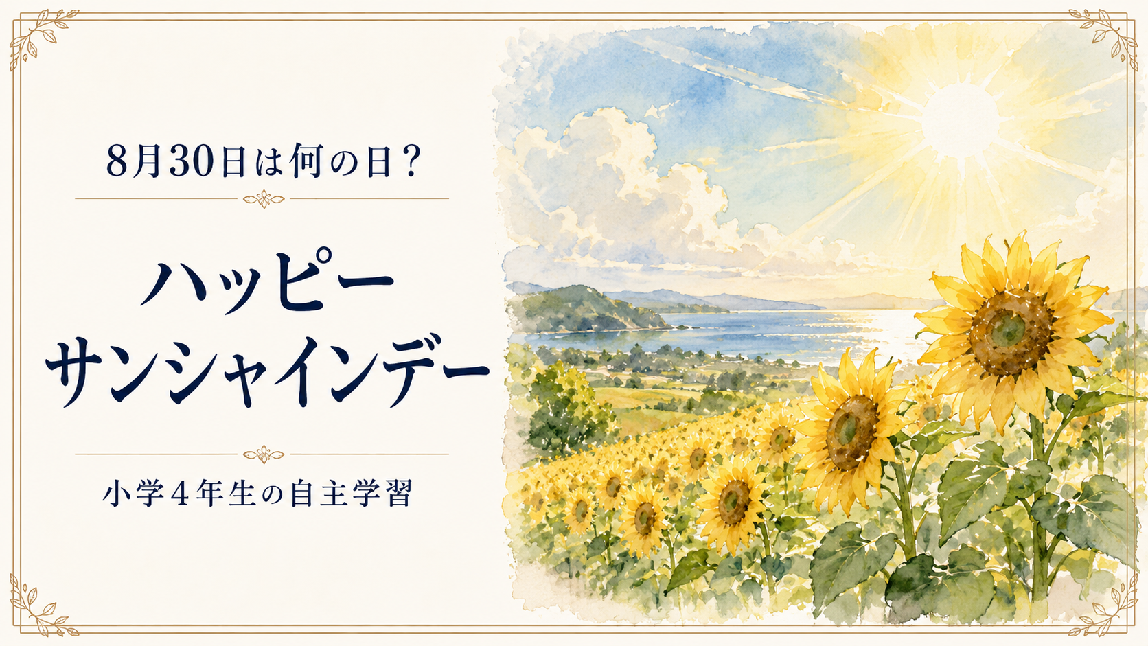 8月30日は何の日?小学生の自主学習に使える「ハッピーサンシャインデー」のアイキャッチ画像